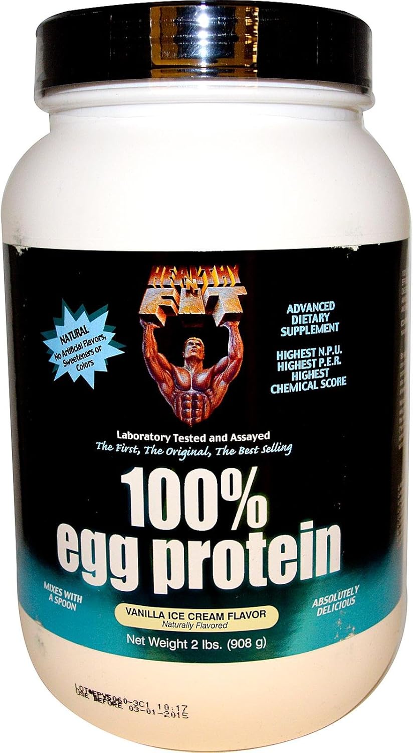 100% Egg Protein Powder, Vanilla Flavor, 2lb - Healthy 'N Fit