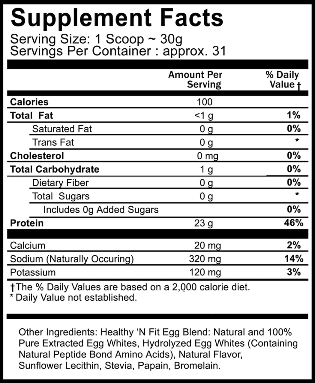 100% Egg White Protein with Natural Peptides - Vanilla Ice Cream Flavor (2lb) - Pure & Naturally Sweetened