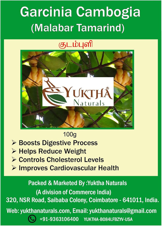 100 gm Yuktha Naturals Garcinia Cambogia (KudamPuli) for Weight Management and Appetite Control