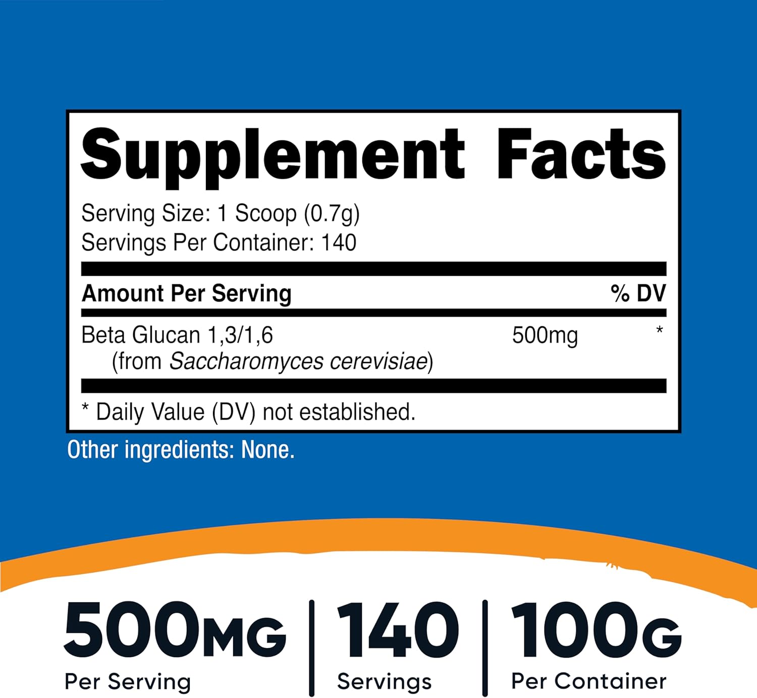 100 Grams of Nutricost Beta Glucan Powder - Non GMO - 1,3/1,6 Formula