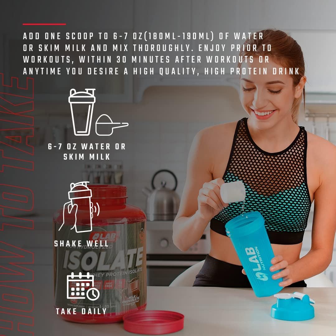 100% Hydrolyzed Whey Protein Isolate Powder - Vanilla Flavored, Lean Muscle Building, Gluten & Sugar Free, 29 Servings, 2lbs