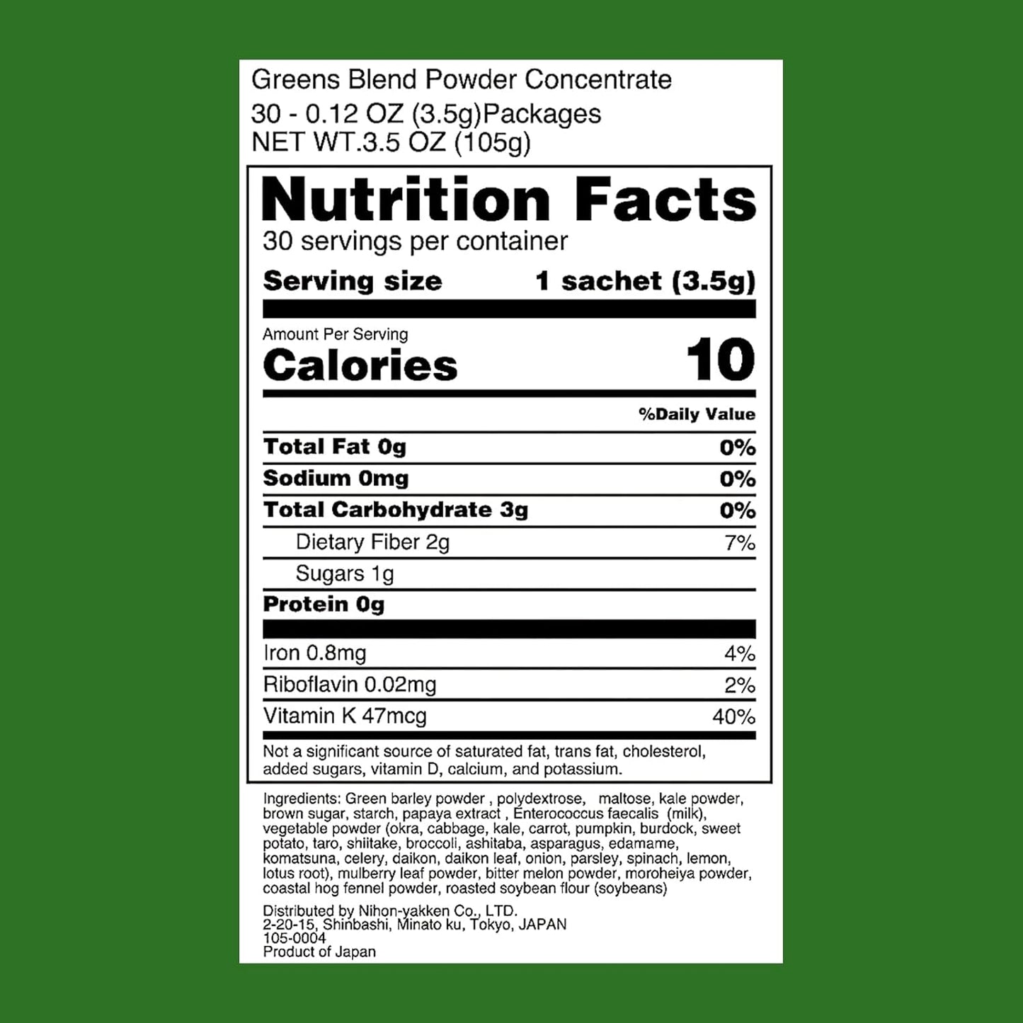 100% Japan-Made Nihon-Yakken Lactic Acid Bacteria Enzyme with 25 Vegetables