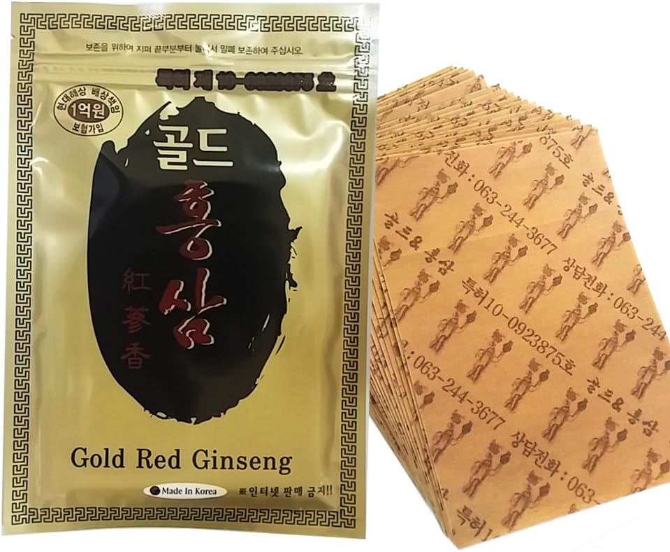 100 Korean Red Ginseng Patch Powerstrips for Natural Energy Boost and Wellness Support