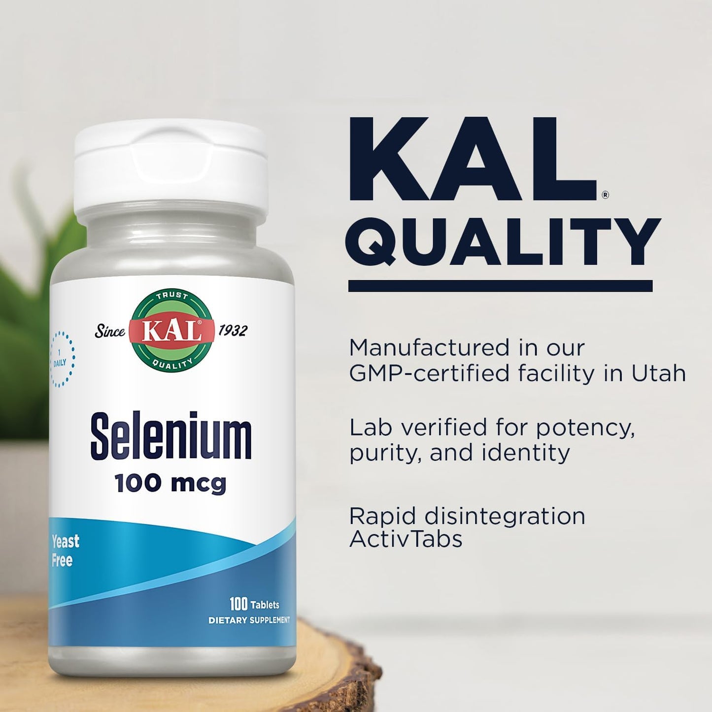 100 Mcg Selenium Yeast-Free Tablets - 100 Count Bottle