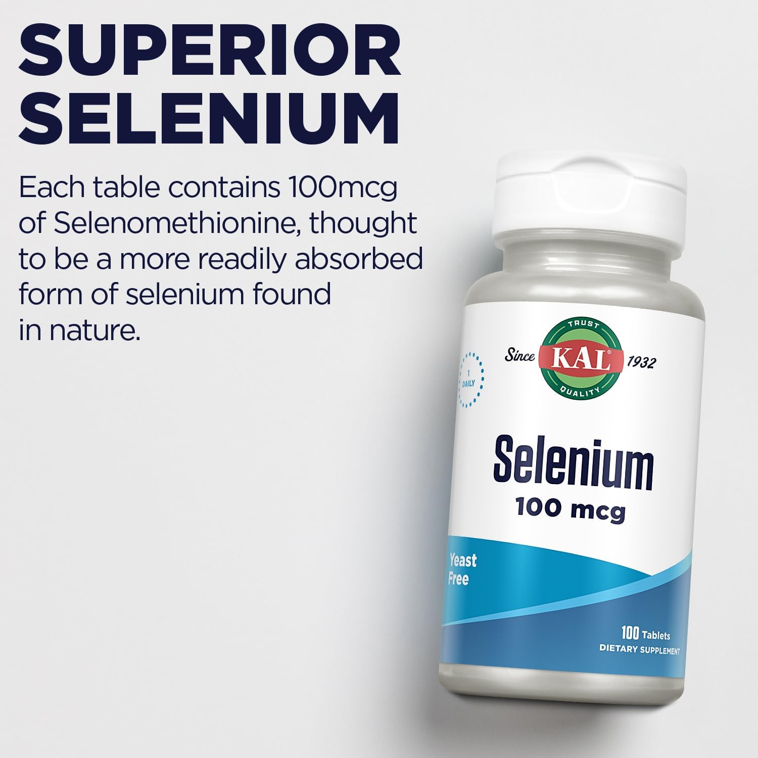 100 Mcg Selenium Yeast-Free Tablets - 100 Count Bottle