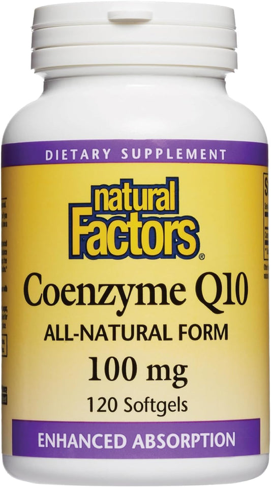 100 mg Natural Factors Coenzyme Q10 Softgels for Energy, Heart & Cognitive Support