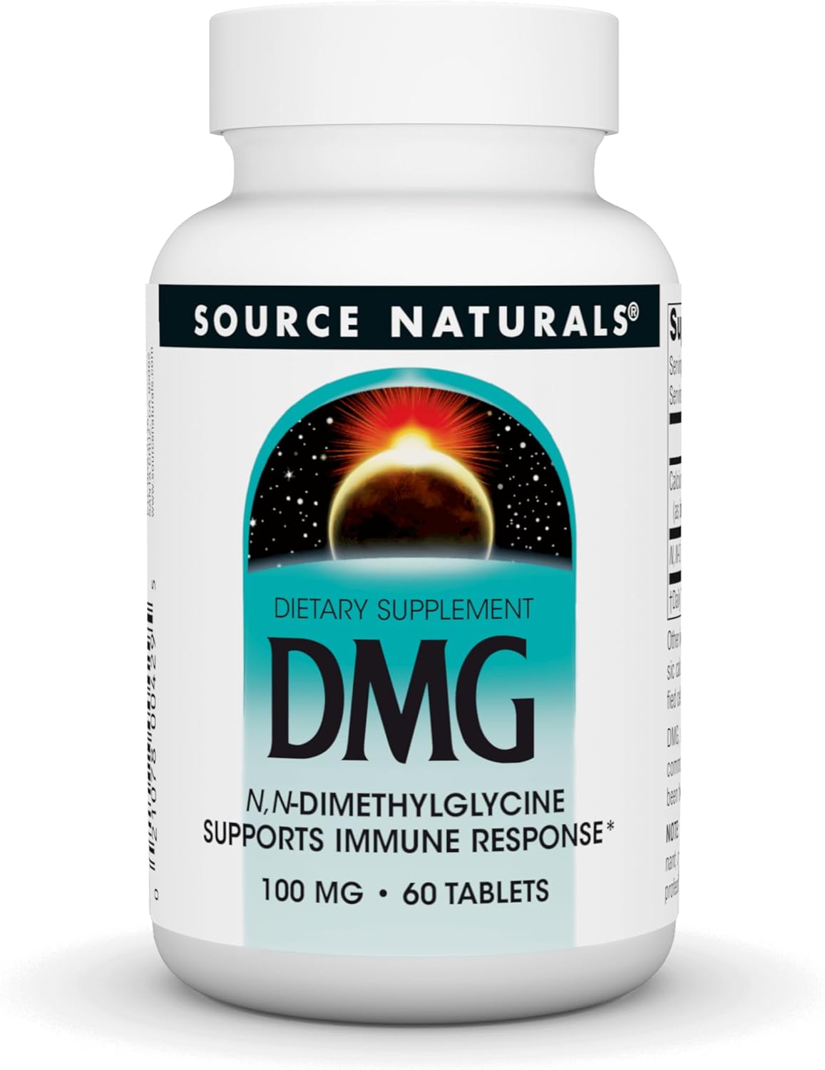 100 mg Source Naturals DMG Dietary Supplement for Immune Response - 60 Tablets