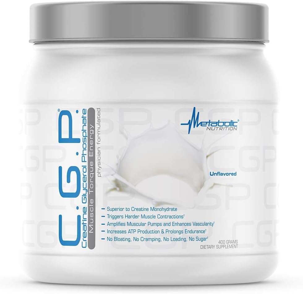 100% Micronized Creatine Powder for Pre, Intra, and Post Workout - 400g Unflavored CGP Supplement by Metabolic Nutrition