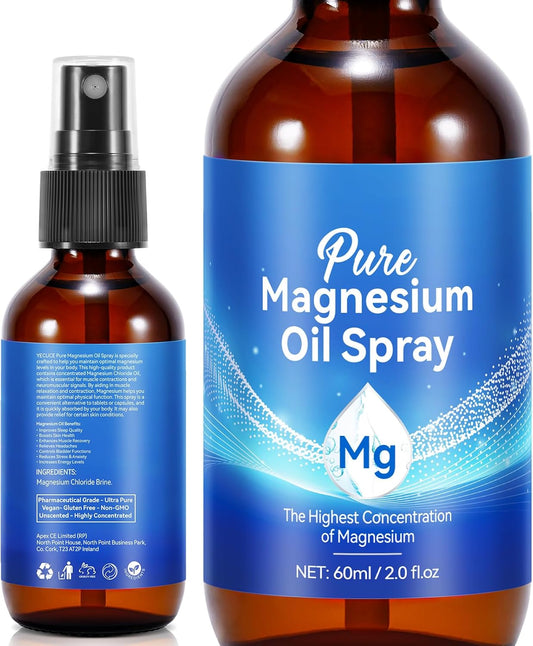100% Natural akareni Magnesium Oil Spray for Feet and Sleep (2.02 Fl.Oz) - Topical Magnesium Body Spray for Easy Absorption and Natural Deodorant
