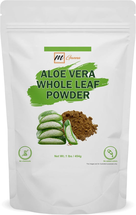 100% Natural Aloe Vera Leaf Powder - Pure Aloe Barbadensis - 1 LB / 454 Grams Powder