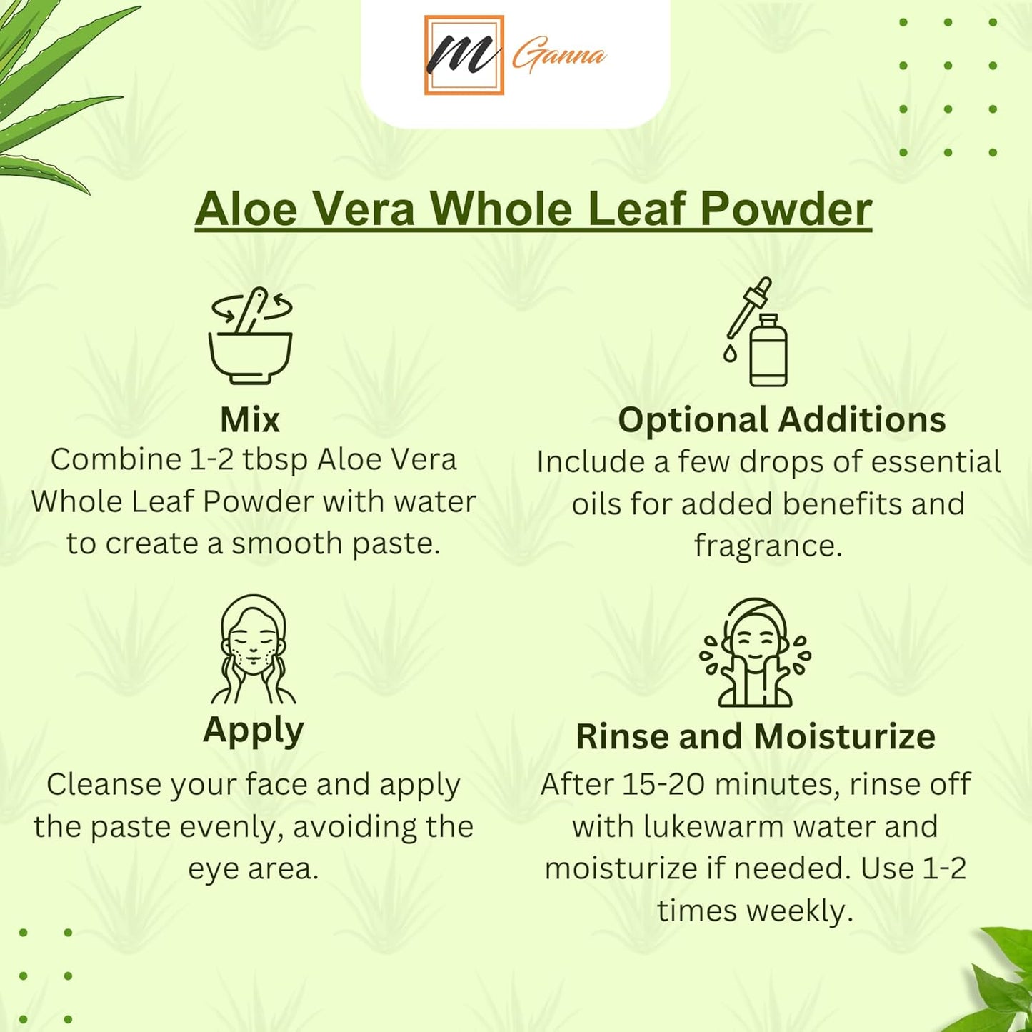 100% Natural Aloe Vera Leaf Powder - Pure Aloe Barbadensis - 1 LB / 454 Grams Powder