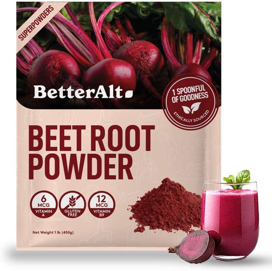100% Natural Beet Root Powder - 16oz, Nitric Oxide Booster, Superfood Supplement for Heart Health, Beet Juice Powder - 112 Servings