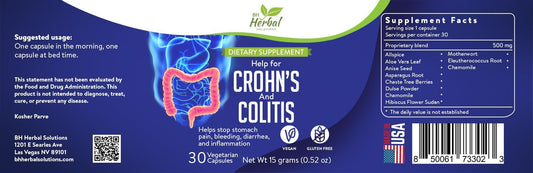 100% Natural Herbal Supplement for Crohn's, Colitis, & Ulcerative Colitis Relief - Advanced Digestive Health Support Formula for Gut Wellness