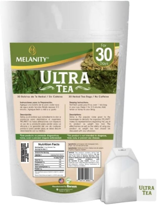 100% Natural Herbs Detox Tea for Weight Loss & Metabolism Boost - Caffeine-Free AM PM Blend - 30 Bags