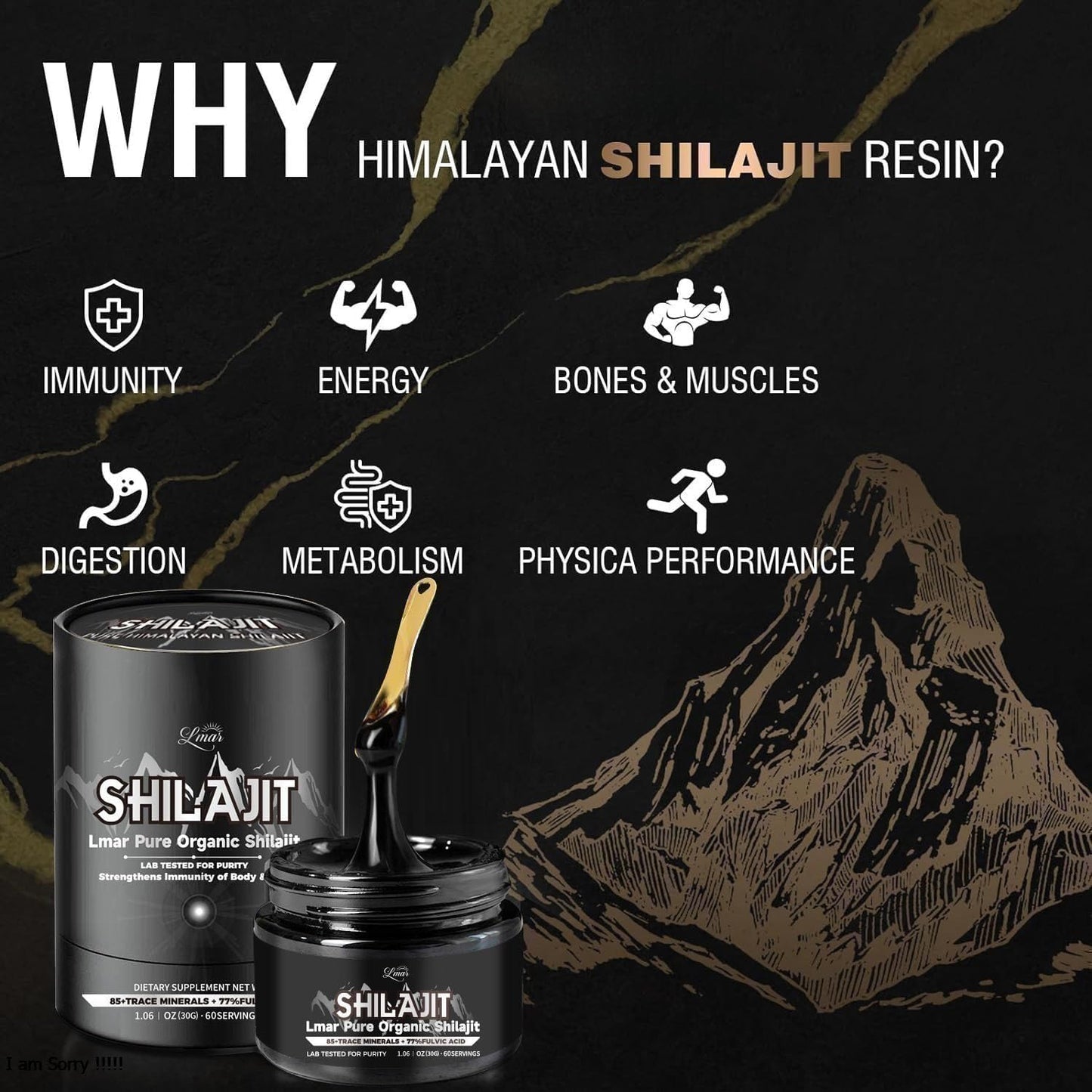 100% Natural Himalayan Shilajit Resin Supplement | Organic 75 Servings for Men & Women | Lab Tested, Rich in 85+ Trace Minerals & 77% Fulvic Acid