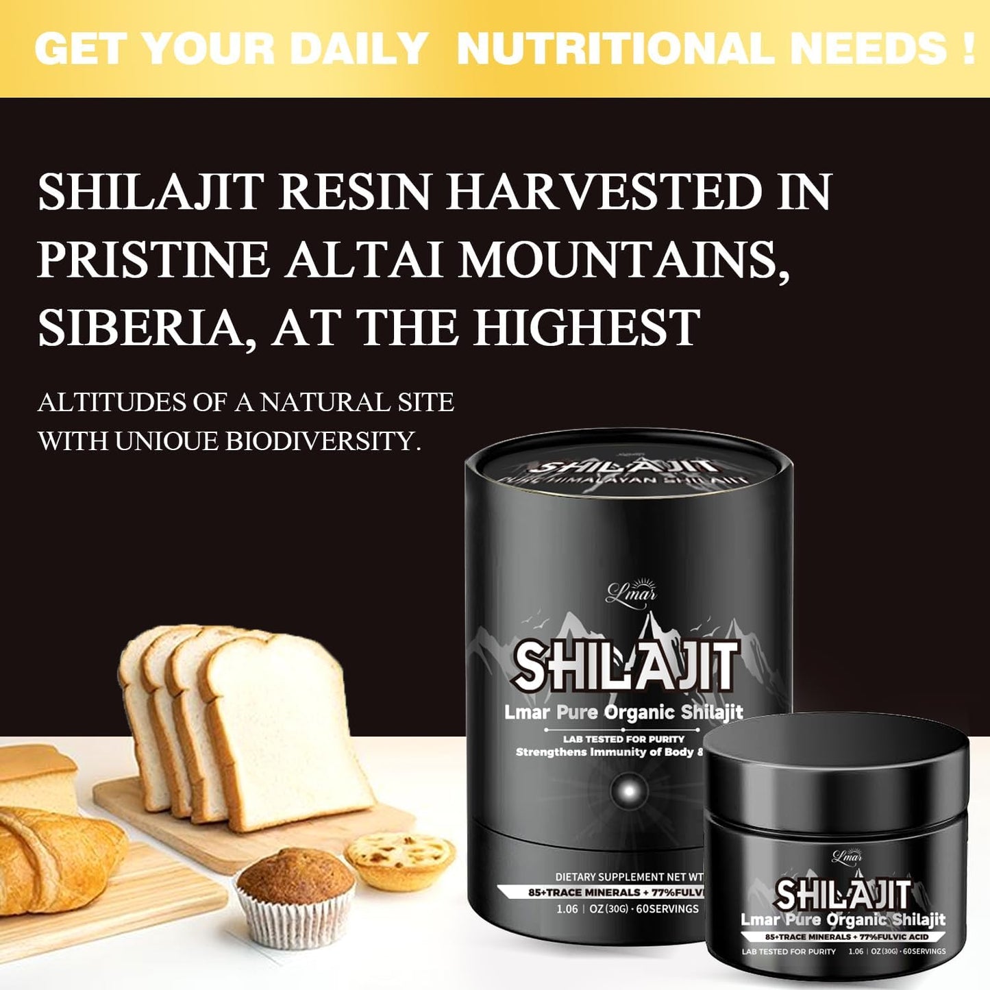 100% Natural Himalayan Shilajit Resin Supplement | Organic 75 Servings for Men & Women | Lab Tested, Rich in 85+ Trace Minerals & 77% Fulvic Acid