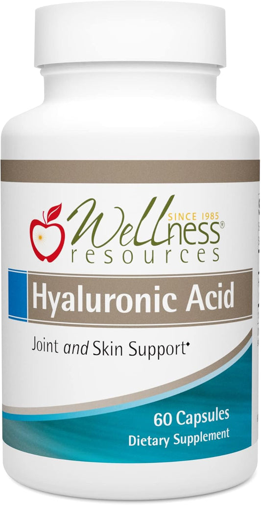100% Natural Low Molecular Weight Hyaluronic Acid from Rooster Comb - Wellness Resources (60 Capsules)