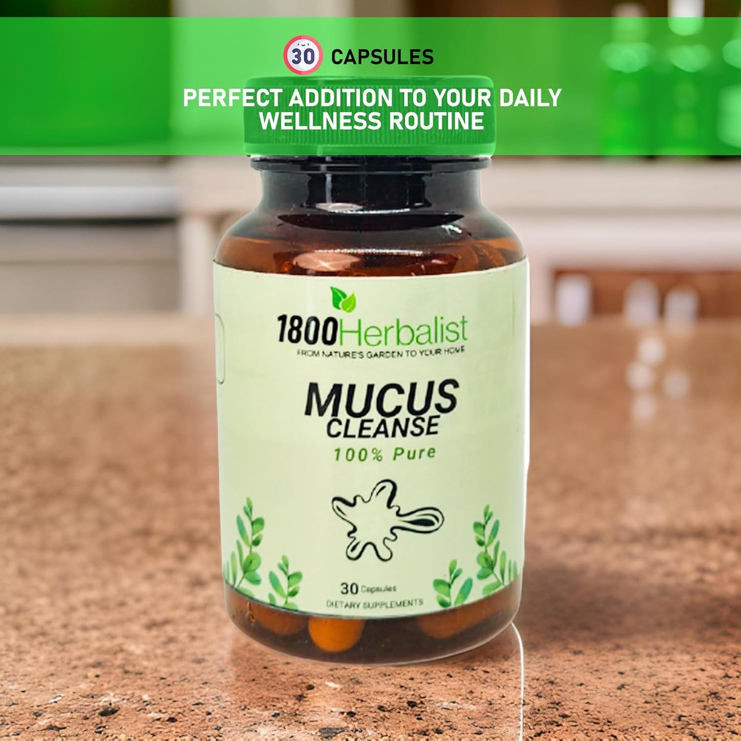 100% Natural Mullein Leaf Extract Mucus Cleanse Capsules for Healthy Respiratory Function - Vegan & Non-GMO - 30 Capsules
