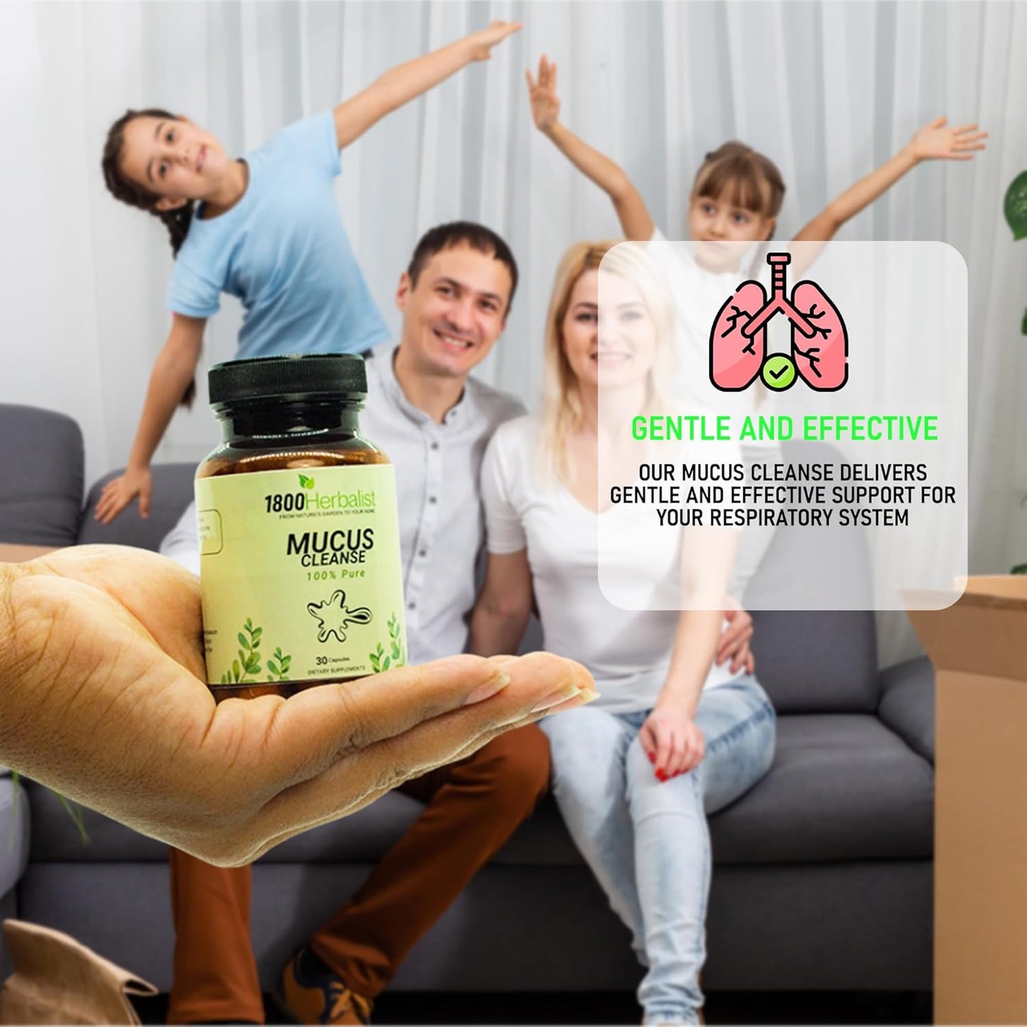 100% Natural Mullein Leaf Extract Mucus Cleanse Capsules for Healthy Respiratory Function - Vegan & Non-GMO - 30 Capsules