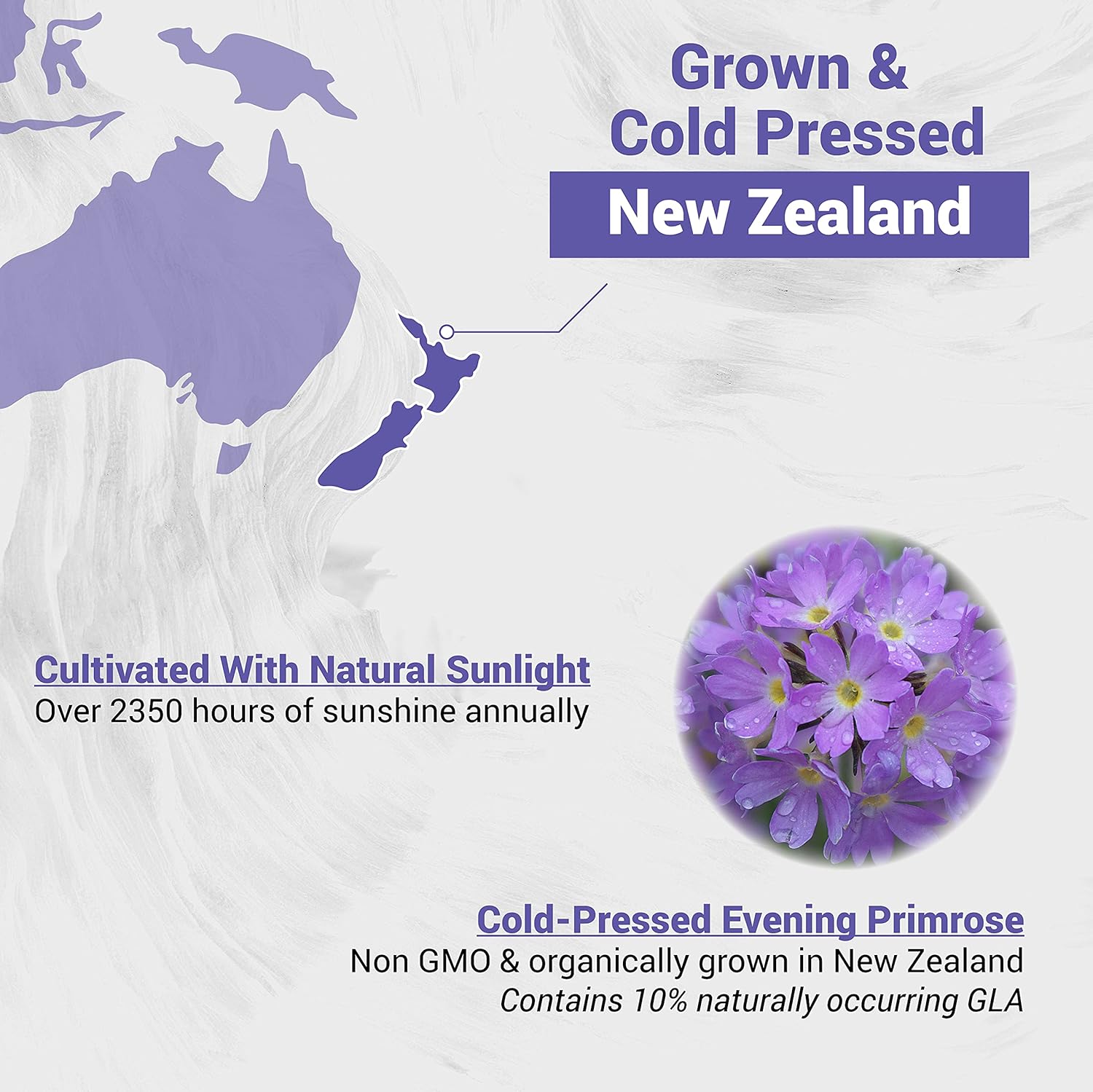 100% Natural New Zealand Evening Primrose Oil Softgels - 1300mg, Non-GMO, Soy & Gluten Free (120 Count)