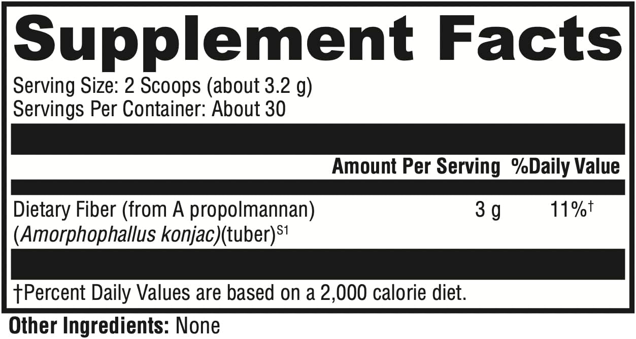 100% Natural OptiFiber Lean Propolmannan Fiber Powder - Supports Satiety, Cholesterol Metabolism, Healthy Bowel Movements - 3.39 oz