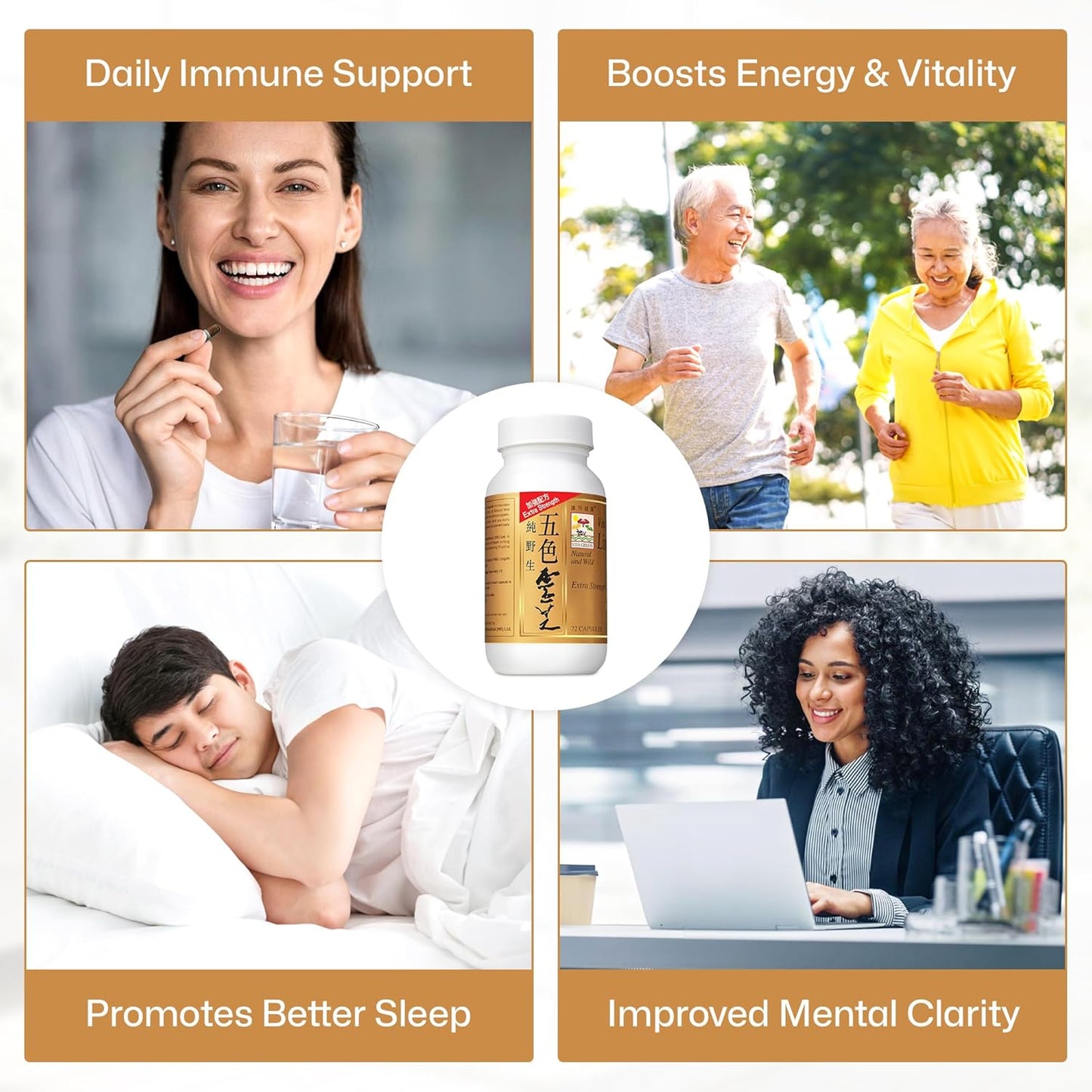 100% Natural Pure Antioxidant Reishi Mushroom Extract Capsules for Energy and Immune Support