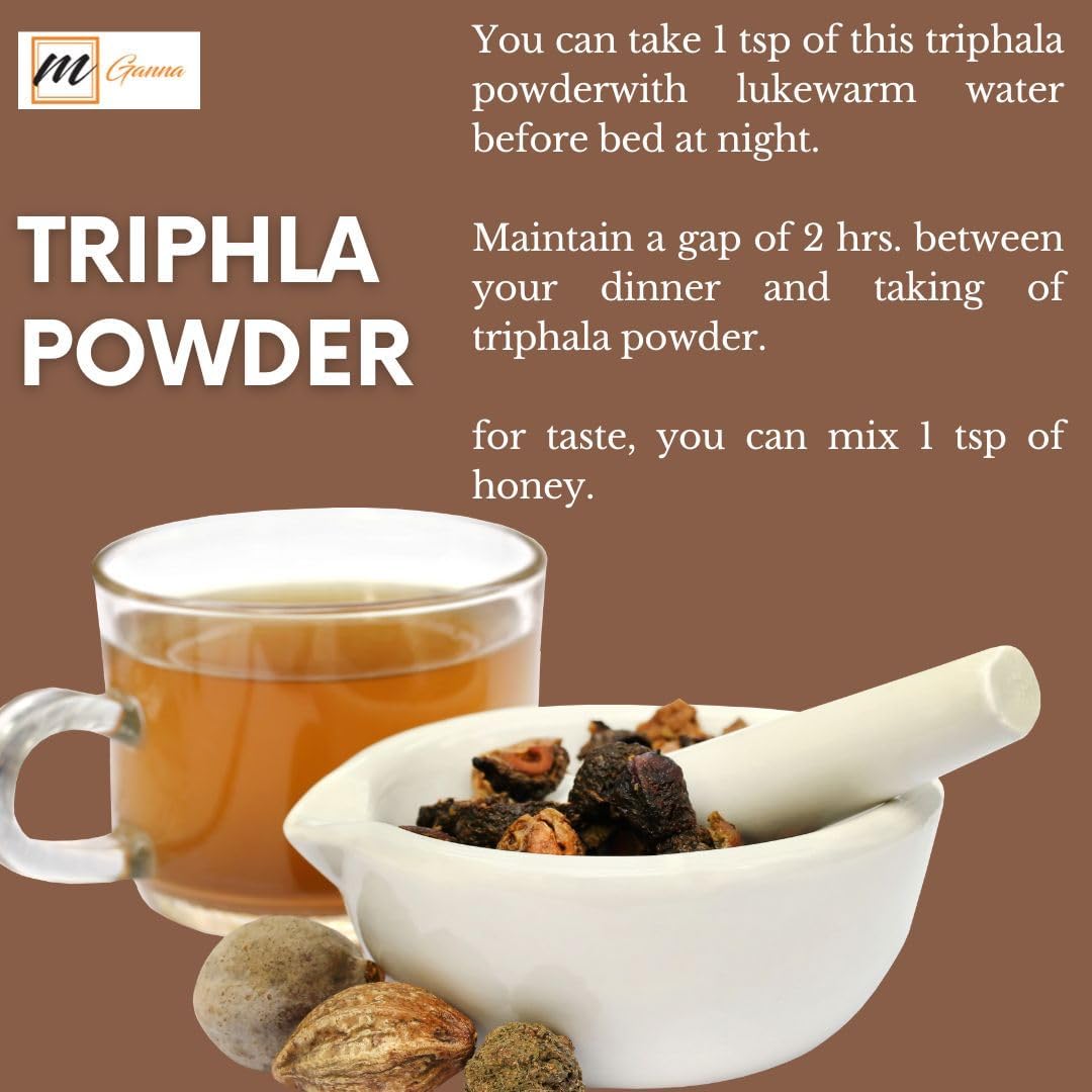 100% Natural Triphala Powder for Skin and Health Care - 227g (0.5lbs) by mGanna