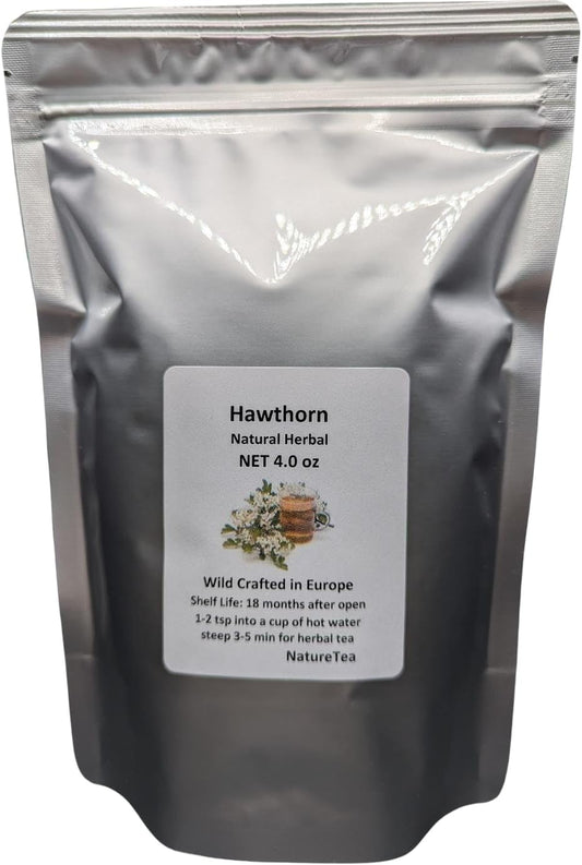 100% Nature Hawthorn Tea - Loose Leaf & Flower C/S (8 oz) - Crataegus laevigata
