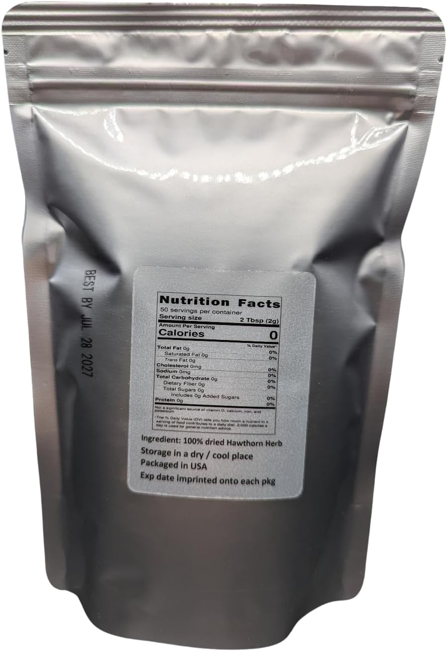 100% Nature Hawthorn Tea - Loose Leaf & Flower C/S (8 oz) - Crataegus laevigata