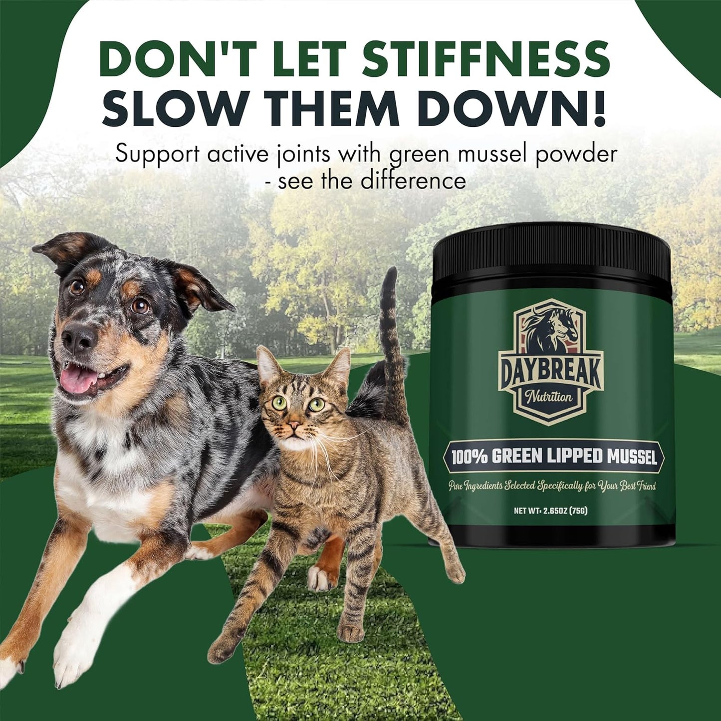 100% New Zealand Green Lipped Mussel Powder for Pets - Anti Inflammatory Supplement for Arthritis & Joint Pain - 75g