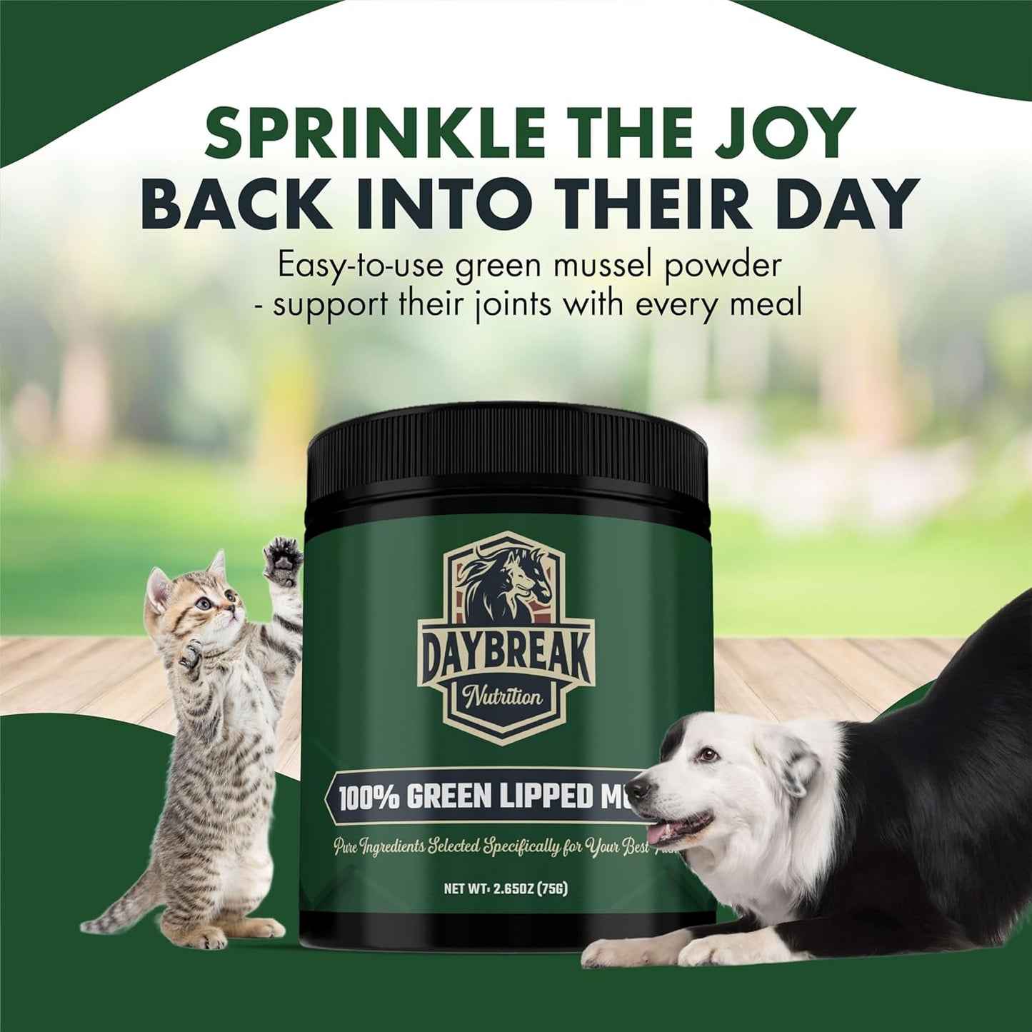 100% New Zealand Green Lipped Mussel Powder for Pets - Anti Inflammatory Supplement for Arthritis & Joint Pain - 75g