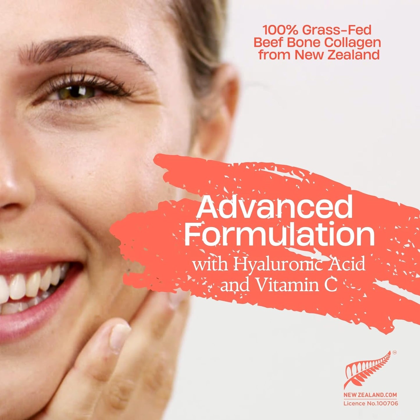 100% New Zealand Hydrolyzed Beef Bone Collagen Powder for Youthful Skin, Hair & Nails - Unflavored 225g Jar