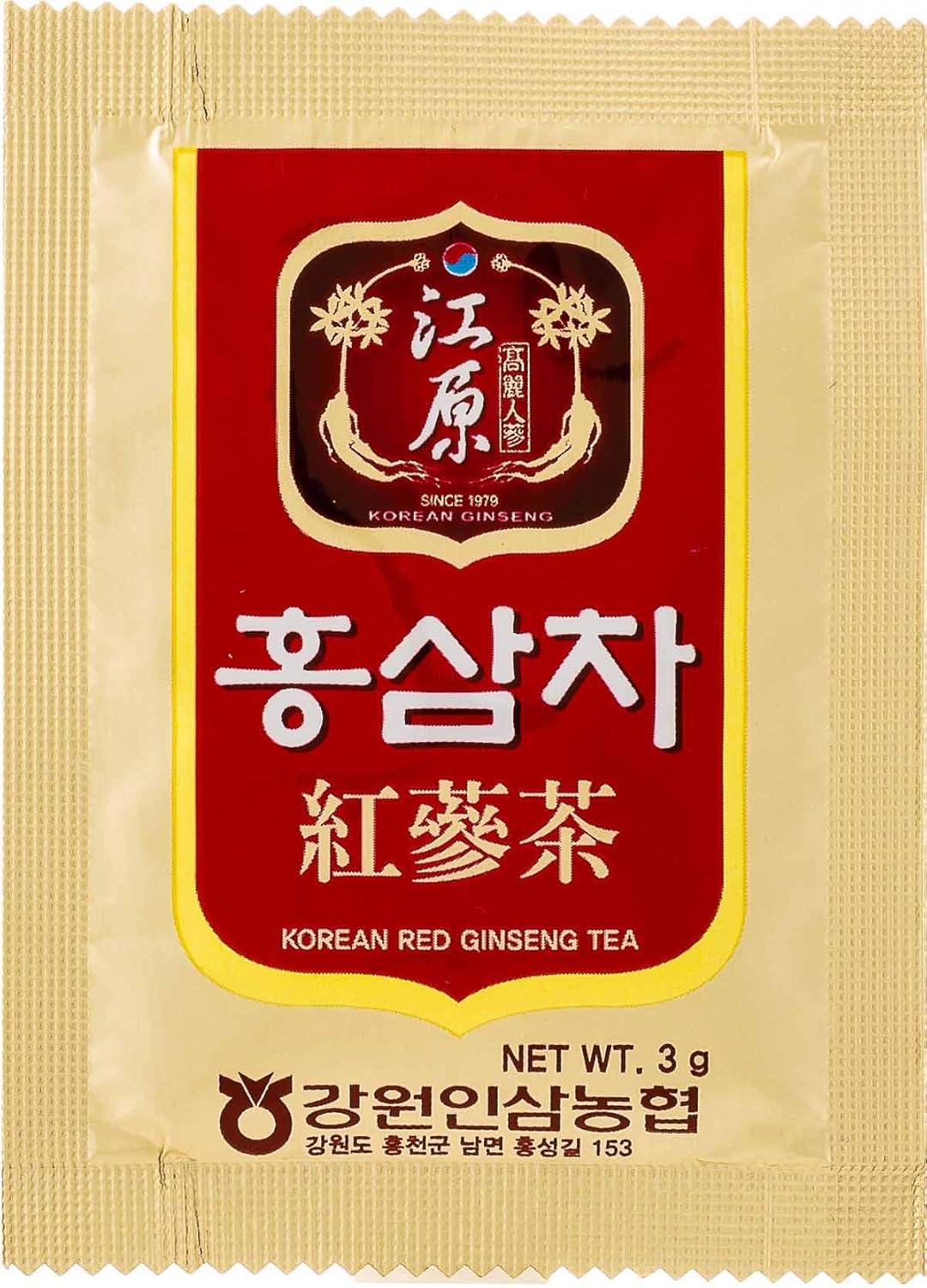 100 Packets of 6-Year-Old Korean Red Ginseng Tea (3g each) - Individually Packaged Korean Health Food by Gangwoninsam