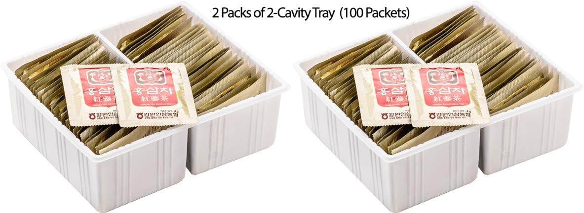 100 Packets of 6-Year-Old Korean Red Ginseng Tea (3g each) - Individually Packaged Korean Health Food by Gangwoninsam