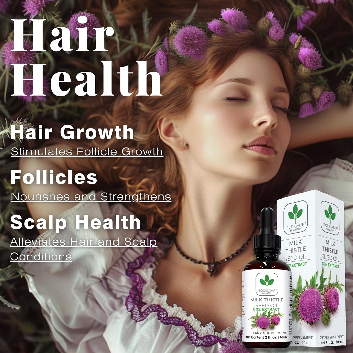 100% Potent Liver Support Milk Thistle Seed Oil - CO2 Extracted Drops 2 Fl Oz - Rich in Silymarin, Zinc, Omegas, Tocopherols - Pure Milk Thistle Oil