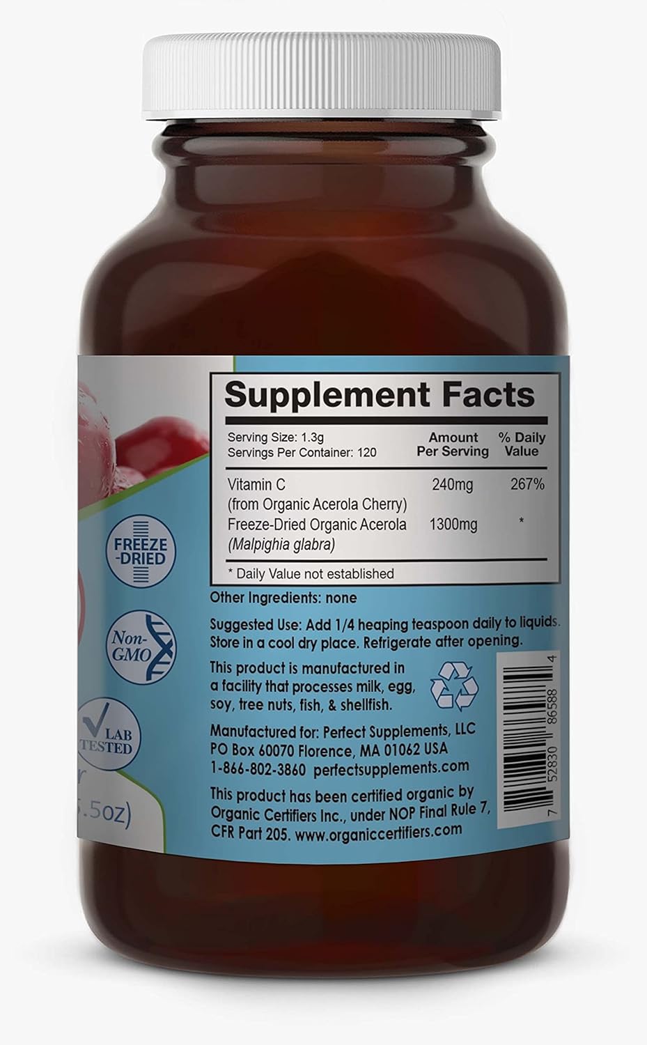 100% Pure Acerola Cherry Powder - 156g - All-Natural Vitamin C Superfood for Immune System Support