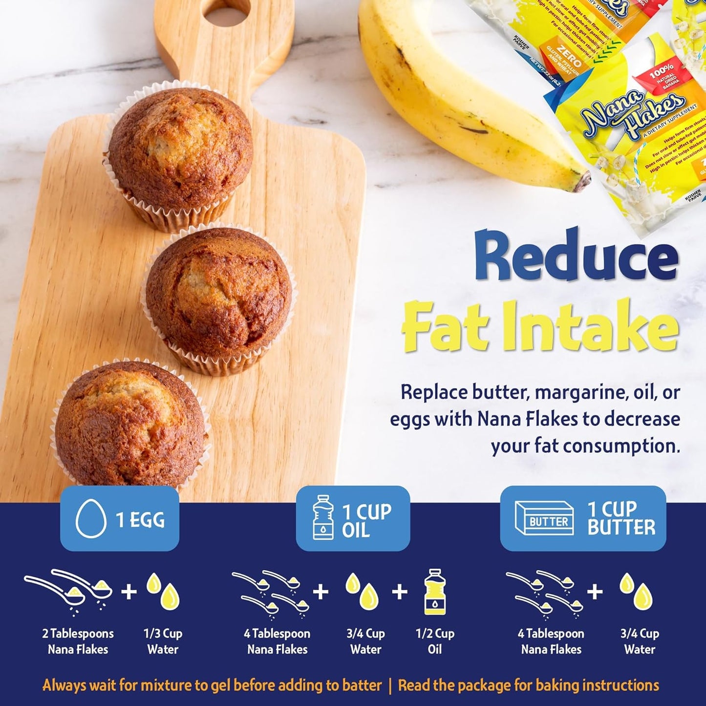 100% Pure Banana Flakes Powder - Nutritional Designs Nana Flakes for Diarrhea & Heartburn Relief - High Protein & Fiber, Decrease Fat Intake - 25 Single-Serve Packs
