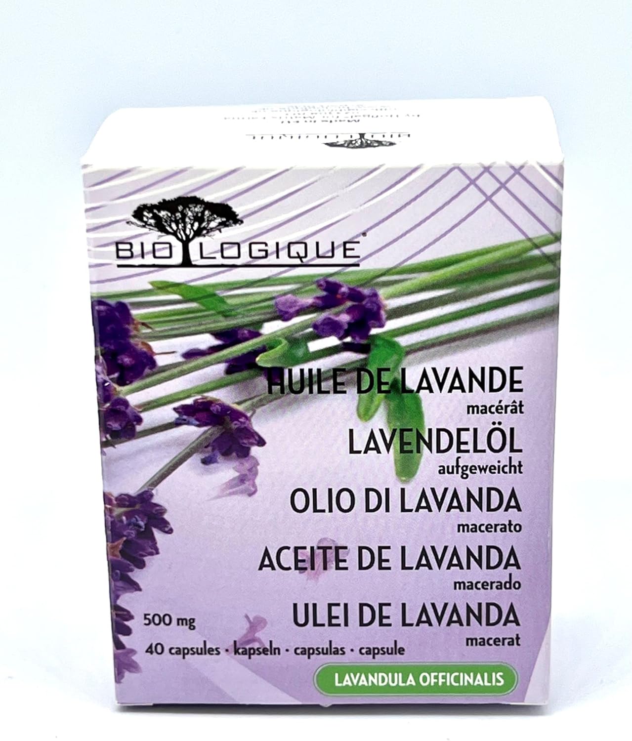 100% Pure BIOLOGIQUE Lavender Pure Oil Softgel Capsules - 500mg Cold Macerated Extract, Natural & Organic