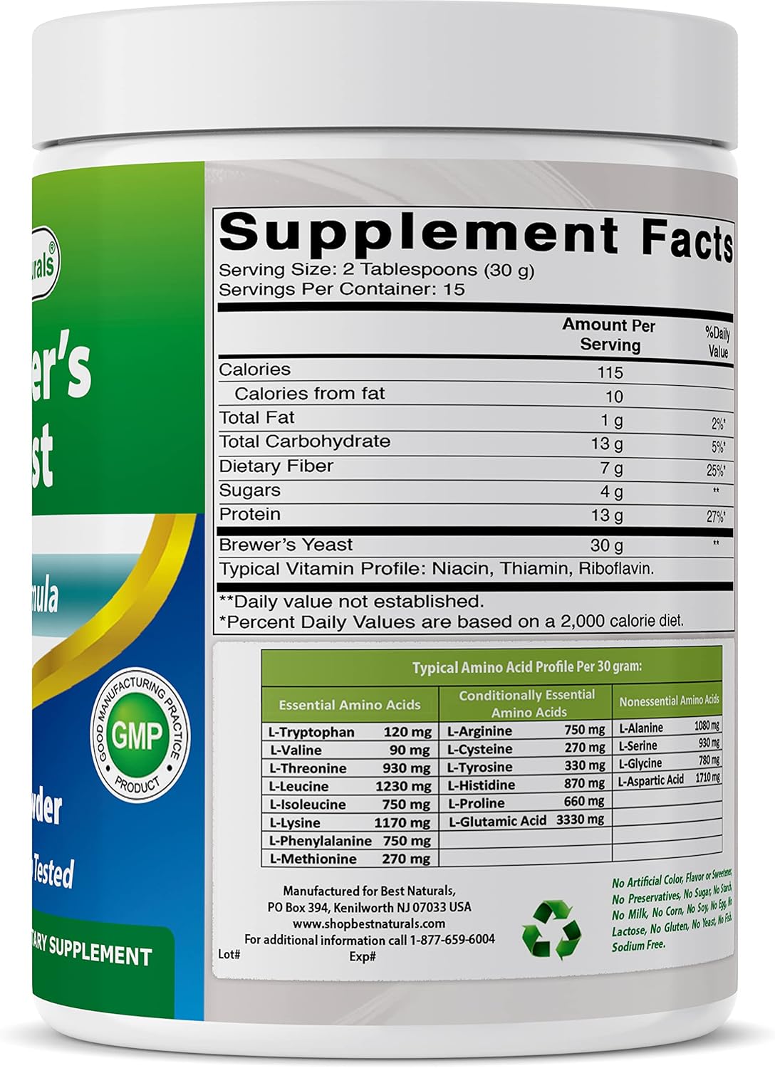 100% Pure Brewers Yeast Powder - 16 oz - Boosts Breast Milk Supply, Lactation, Digestive Health - Top Choice for Nursing Moms