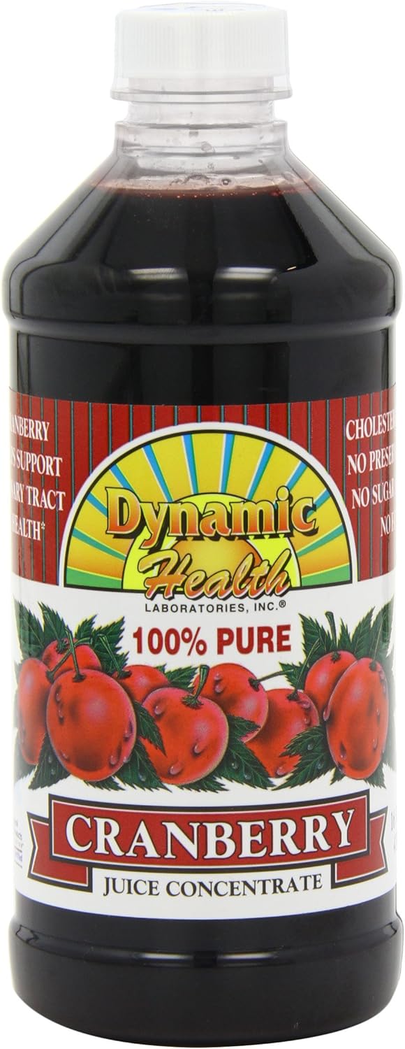 100% Pure Cranberry Juice Concentrate - Unsweetened, Natural Antioxidant Supplement - No Additives, Sugar, or Preservatives - 16 Servings, 16oz