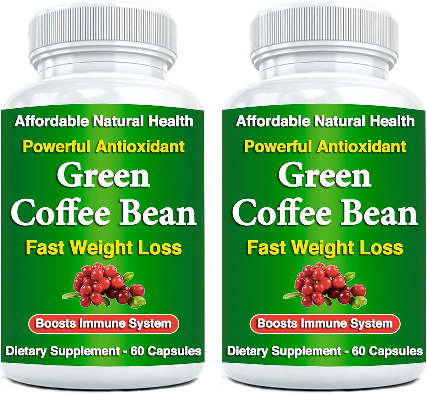 100% Pure Green Coffee Bean Extract Capsules - 10,000mg Strength, 50% Chlorogenic Acid - 120 Capsules, 4 Month Supply - Non-GMO & Gluten Free Supplement