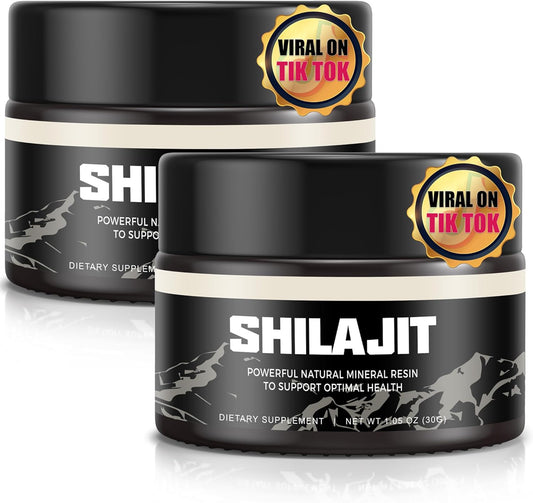 100% Pure Himalayan Organic Shilajit Resin - Gold Grade Supplement with 85+ Trace Minerals & Fulvic Acid for Energy & Immunity - 2 Pack of 30g