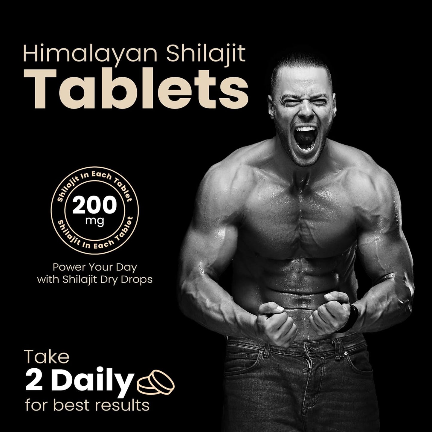 100% Pure Himalayan Shilajit Tablets with Fulvic Acid & 85+ Trace Minerals for Energy Boost - 120 Tablets for Women & Men