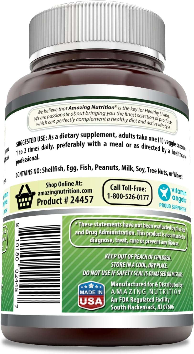 100% Pure Holy Basil Dietary Supplement - 500mg 120 Capsules - Tulsi Leaf Extract - Promotes Calm & Wellness - Amazing Formulas