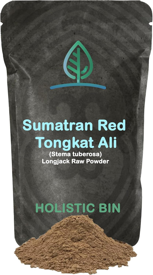 100% Pure Indonesian Red Tongkat Ali Powder - Organic Herbal Supplement for Energy, Stamina, and Vitality - Longjack Extract - No Fillers - 50g