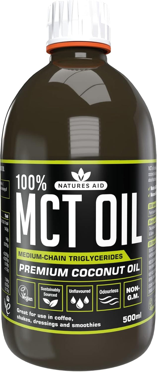 100% Pure MCT Oil - 500 mL by Natures Aid