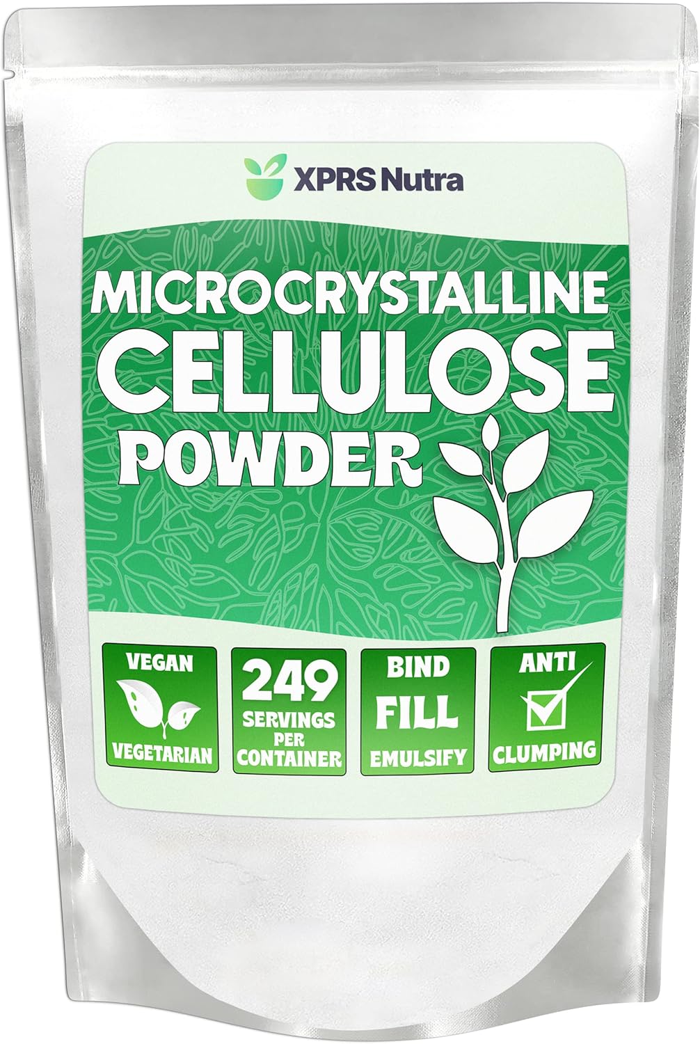 100% Pure Microcrystalline Cellulose Powder - Odorless Fiber Supplement for Pill Binding and Paste Making - 1.10 Pounds