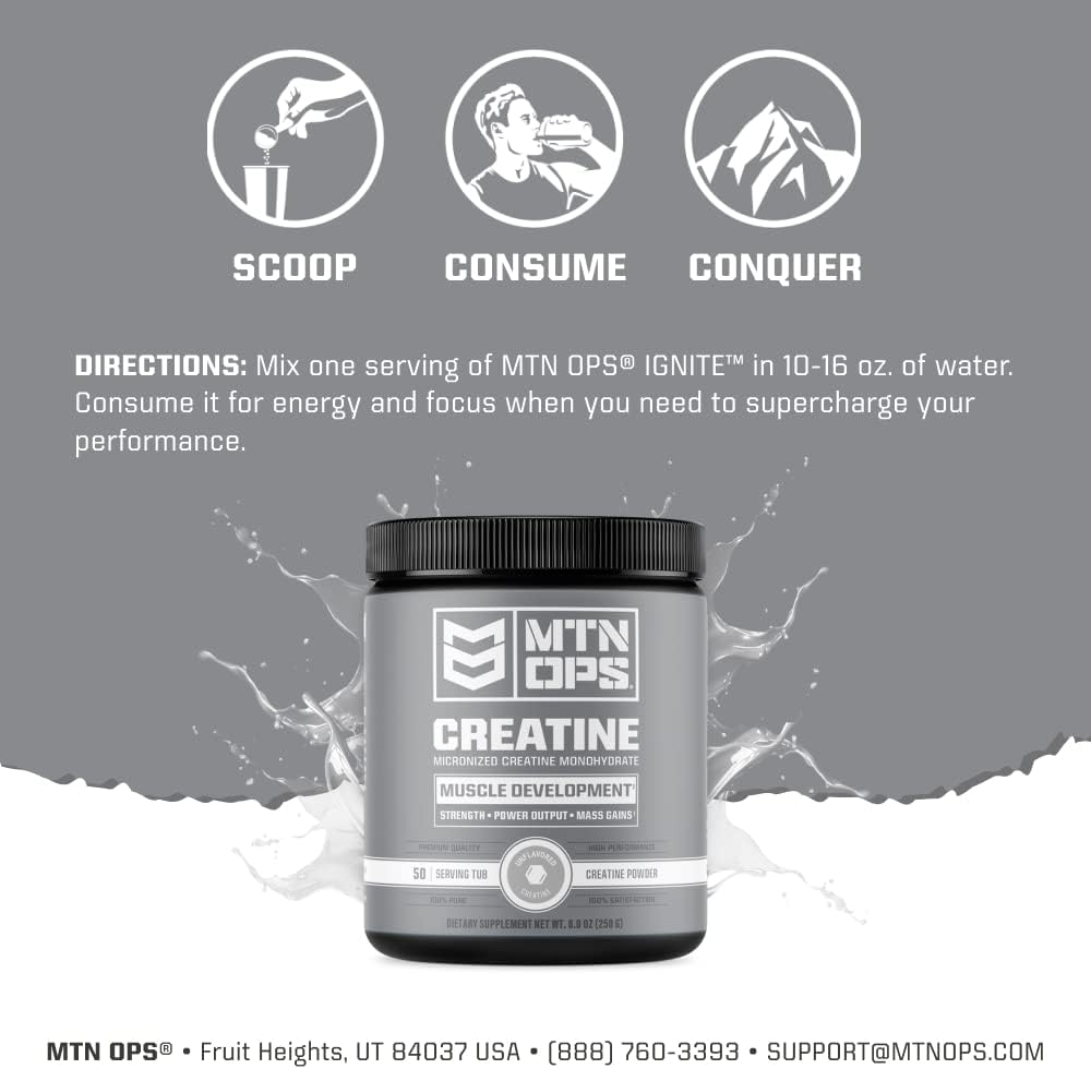 100% Pure Micronized Creatine Monohydrate Powder - Unflavored, 50 Servings for Muscle Mass, Strength & Power