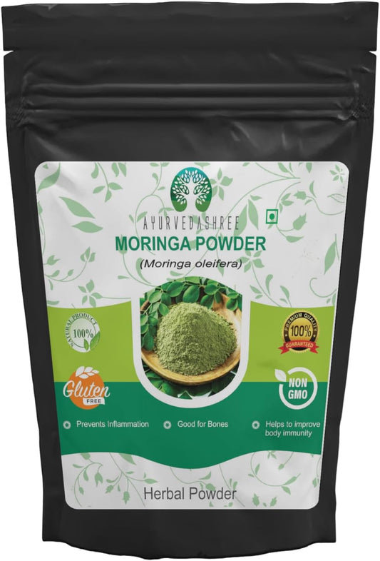 100% Pure Moringa Leaf Powder - 100g | Lab Tested, Non-GMO, GMP Certified, Vegan Friendly | Ayurvedashree