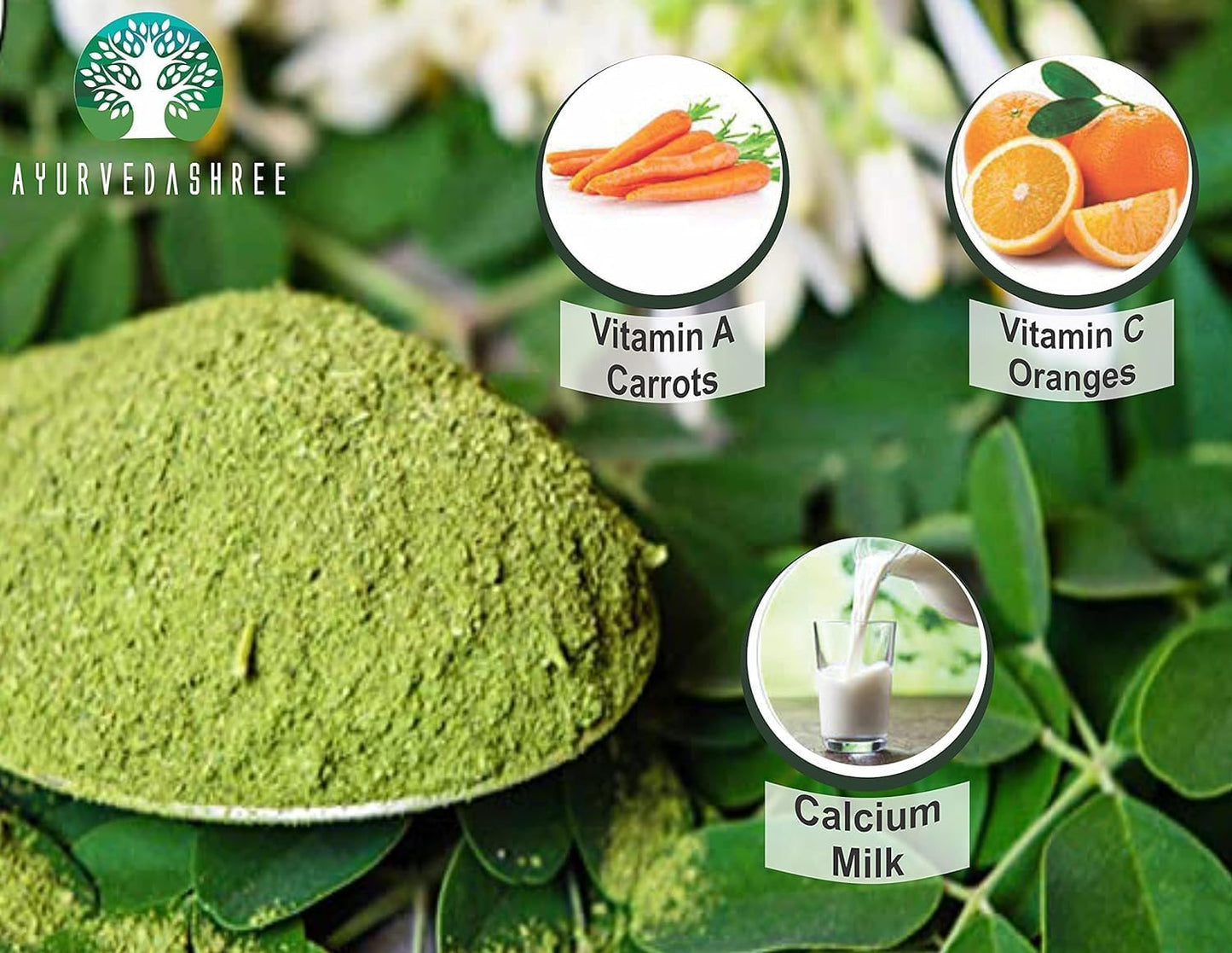 100% Pure Moringa Leaf Powder - 100g | Lab Tested, Non-GMO, GMP Certified, Vegan Friendly | Ayurvedashree